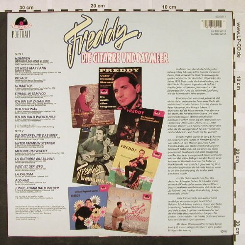 Quinn,Freddy: Die Gitarre & das Meer-Gr.Erfolge, Polydor Portrait(833 021), D, Ri,  - LP - Y7395 - 9,00 Euro
