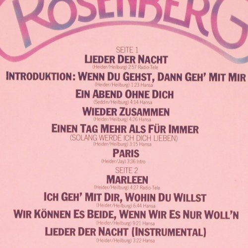 Rosenberg,Marianne: Lieder der Nacht, Philips(6305 320), D, 1976 - LP - Y7444 - 5,00 Euro