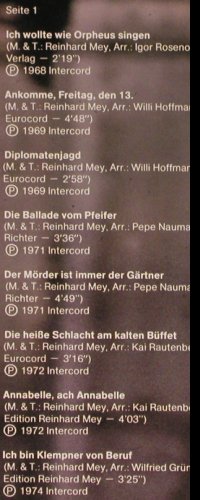Mey,Reinhard: Die Großen Erfolge, HörZu(INT 160.191), D, 1983 - LP - Y7462 - 5,00 Euro