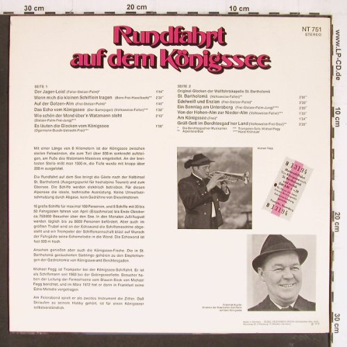 V.A.Rundfahrt auf dem Königssee: Michael Fegg, Staatl.Schiffahrtsg.., Telefunken (NT 751), D, 1973 Typ: LP Best.-Nr.: Y7479 Preis: 5,00 Euro