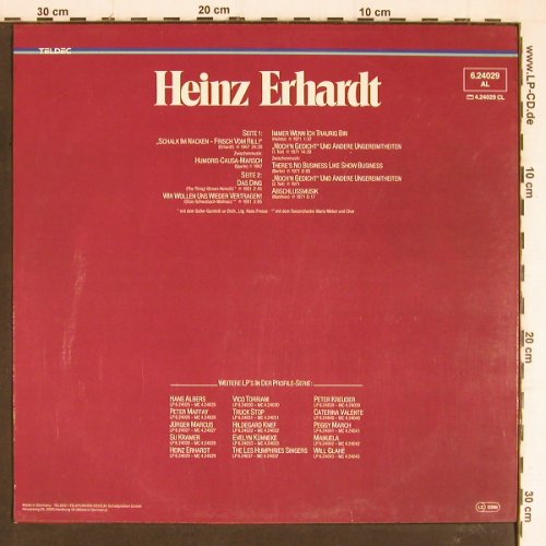 Erhardt,Heinz: Same - Profile Serie, Telefunken (6.24029 AL), D, Ri, 1979 Typ: LP Best.-Nr.: Y7491 Preis: 3,00 Euro