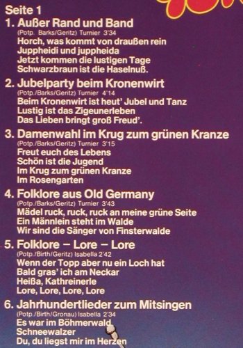 Parkas,Tom & der Mitsingchor Immerg: 43 immergrüne Mitsing&PlartyKnller, Marifon(47 912 XAU), D, 1979 - LP - Y7602 - 5,00 Euro