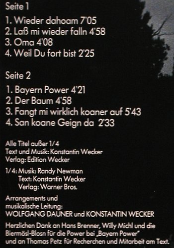 Wecker,Konstantin: Wieder dahoam, Info, Polydor, D, 1986 Typ: LP Best.-Nr.: Y7651 Preis: 6,00 Euro