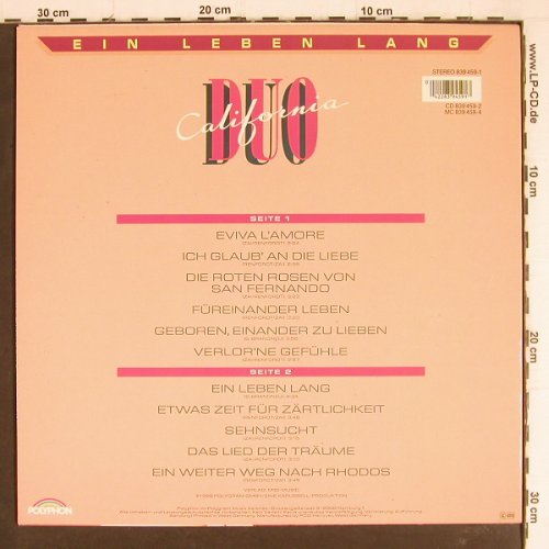 Duo California: Ein Leben Lang, Polyphon(839 459-1), D, 1989 - LP - Y7810 - 6,00 Euro