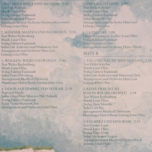 V.A.Das Meer singt eine Melodie: Seemannsl. u.Hafensongs, L.Olias, Edition Esplanade(Möwe 1005), D,  - 2LP - Y7996 - 9,00 Euro
