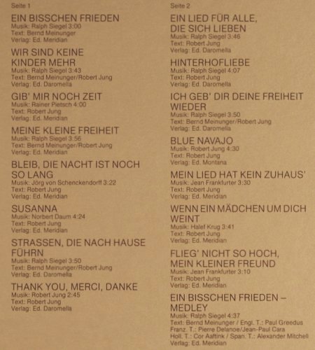 Nicole: Ein bißchen Frieden, Jupiter(6.25200 BU), D, 1982 - LP - Y8073 - 5,00 Euro