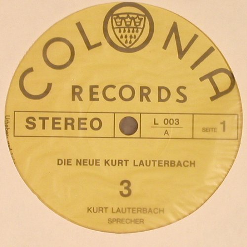 Lauterbach,Kurt: Die Neue 3, Colonia Rec.(L003), D,  - LP - Y8114 - 5,00 Euro