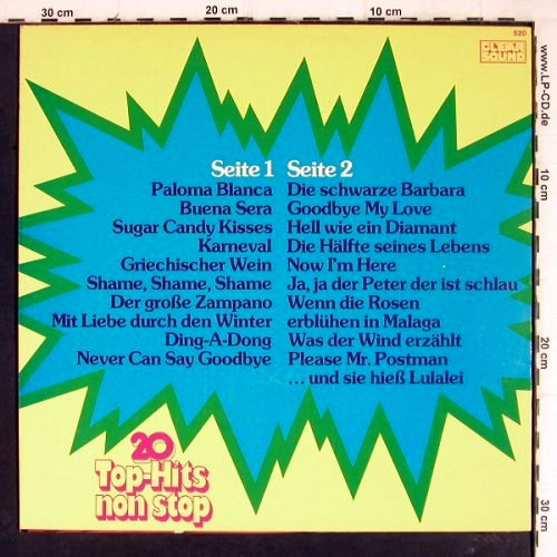 V.A.Heut' haun wir auf die Pauke: 20 Top-Hits non stop, gesungeneAufn, Clear Sound(520), D,  - LP - Y8203 - 3,00 Euro