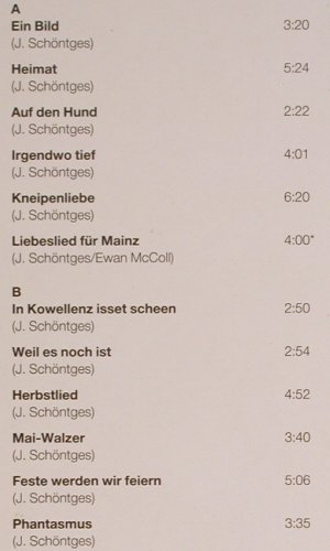 Schöntges,Jürgen: Bilderlieder, Büchergilde Gutenberg (21381/0), D, 1987 Typ: LP Best.-Nr.: Y8430 Preis: 5,00 Euro