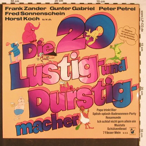 V.A.Die 20 Lustig und Durstigmacher: Roland Kaiser...Bernhard Brink, Hansa(25 554 GT), D, m-/vg+, 1977 - LP - Y853 - 5,00 Euro