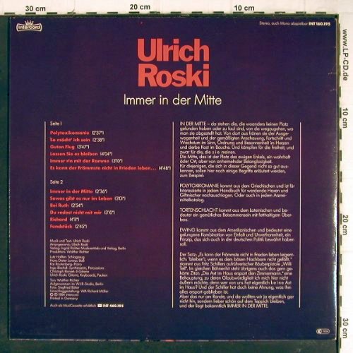 Roski,Ulrich: Immer in der Mitte, Intercord(INT 160.195), D, 1984 - LP - Y8567 - 6,00 Euro
