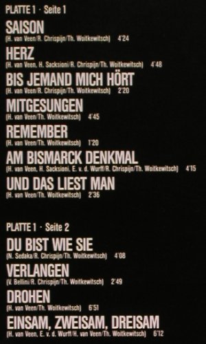 Van Veen,Herman: Herz - Live In Hamburg, Foc, Polydor (2679 088), D, 1982 Typ: 2LP Best.-Nr.: Y8952 Preis: 7,50 Euro