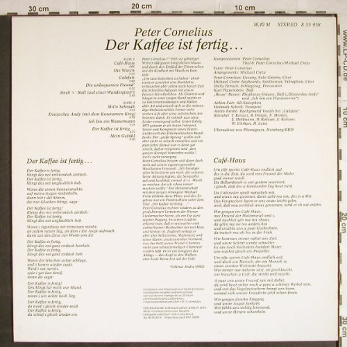 Cornelius,Peter: Der Kaffee ist fertig..., Amiga(8 55 938), DDR, 1982 - LP - Y8963 - 5,00 Euro