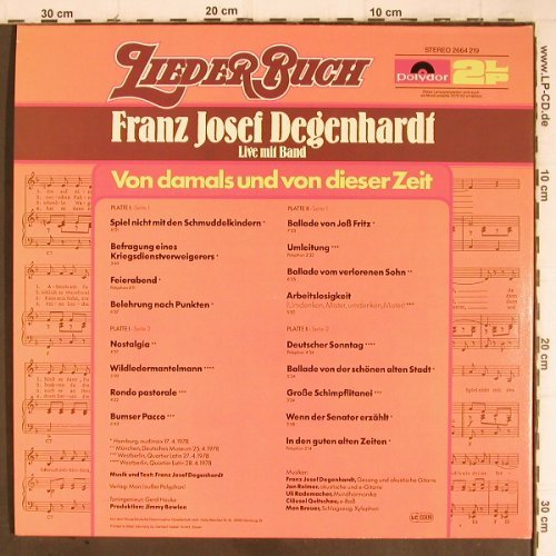 Degenhardt,Franz-Josef: Liederbuch, Foc, Polydor (2664 219), D, Ri, 1978 Typ: 2LP Best.-Nr.: Y8978 Preis: 7,50 Euro