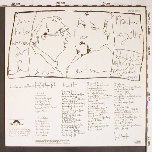 Degenhardt,Franz-Josef: Wenn der Senator erzählt, Polydor (2459 234), D, Ri, 1968 Typ: LP Best.-Nr.: Y8979 Preis: 6,00 Euro