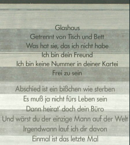 Ebstein,Katja: Glashaus, Ariola(201 062-365), D, 1980 - LP - Y9000 - 5,00 Euro
