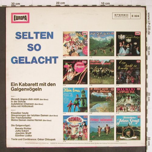 Galgenvögeln / Selten so gelacht: Ein Kabarett mit den,Oskar Chloupek, Europa (E 324), D Typ: LP Best.-Nr.: Y9027 Preis: 4,00 Euro