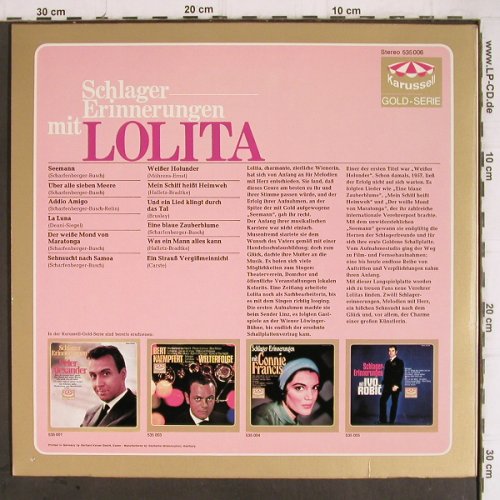 Lolita: Schlager Erinnerungen mit (1965), Karussell(535 006), D, Ri,  - LP - Y9261 - 5,00 Euro