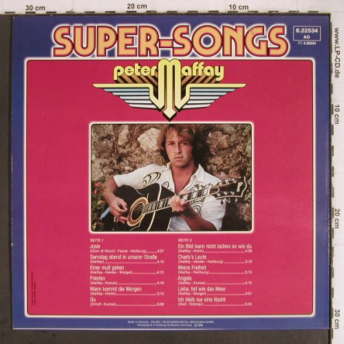 Maffay,Peter: Super-Songs, Telefunken(6.22534), D, 1976 - LP - Y9273 - 6,00 Euro