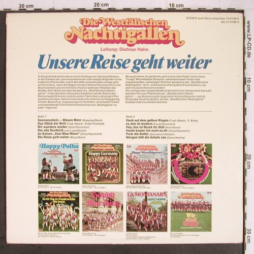 Westfälische Nachtigallen: Unsere Reise geht weiter, BASF/Cornet (15 21769-8), D, 1973 Typ: LP Best.-Nr.: Y9287 Preis: 5,00 Euro