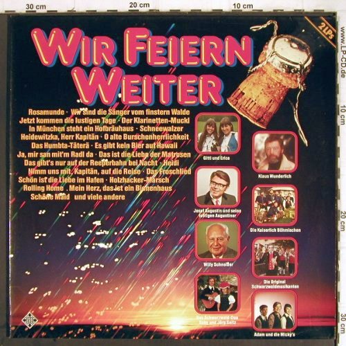 V.A.Wir Feiern Weiter: Luftw.MusikKorps...Org.Schwartzw.M., Telefunken (6.28489 DP), D, Foc, 1978 Typ: 2LP Best.-Nr.: Y9308 Preis: 4,00 Euro