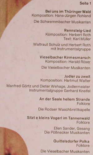 V.A.Tanz in der Baude: Schwemmbacher Musik, Pößnecker..., Amiga (8 55 289), DDR, 1972 Typ: LP Best.-Nr.: Y9309 Preis: 6,00 Euro