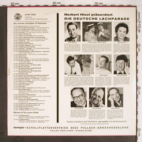 Hisel,Herbert pres. V.A.: Die Deutsche Lachparade, m-/vg+, Tempo (LP 7022), D Typ: LP Best.-Nr.: Y9316 Preis: 5,00 Euro