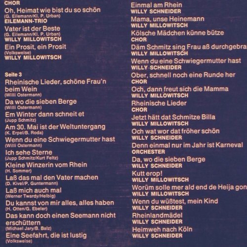 Millowitsch,Willy & Willy Schneider: 150 Jahre Kölner Karneval,Foc, Karussell, Ri(2652 034), D (1965),  - 2LP - Y9327 - 5,00 Euro