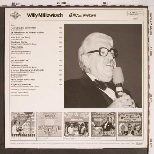 Millowitsch,Willy: Heiter und besinnlich, HörZu/Heimat-Melodie(PL 29675), D, 1982 - LP - Y9328 - 4,00 Euro