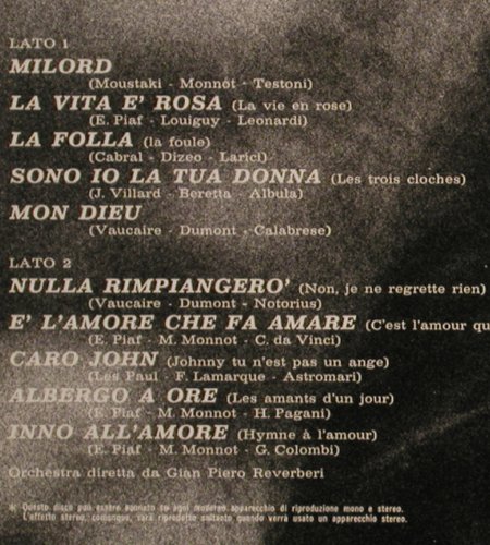 Milva: Canzoni di Edith Piaf, Foc, Dischi(MLP 15.942), D, 1976 - LP - Y9339 - 7,50 Euro