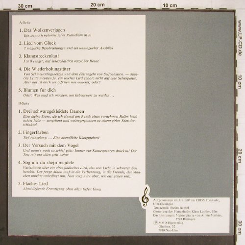 Munzer-Dorn,Markus: Wolkenverjagen,Lieder&Guitarre,Solo, MMD(87.012), D, +Info, 1987 - LP - Y9376 - 7,50 Euro