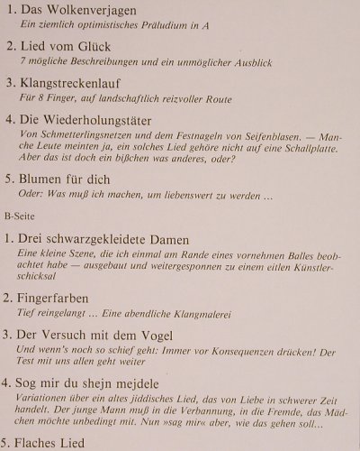Munzer-Dorn,Markus: Wolkenverjagen,Lieder&Guitarre,Solo, MMD(87.012), D, +Info, 1987 - LP - Y9376 - 7,50 Euro