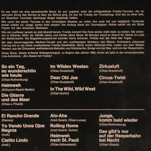 Quinn,Freddy: Ein Abend mit, Mono, m-/vg-, Polydor Club-Ed.(E 801), D, 1965 - LP - Y9395 - 6,00 Euro