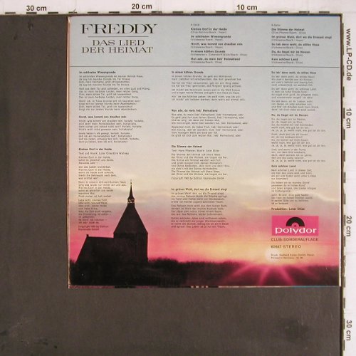 Quinn,Freddy: Das Lied der Heimat, Polydor Club-Ed.(60 647), D, 1966 - 10inch - Y9397 - 5,00 Euro