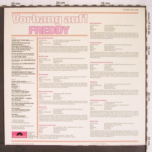 Quinn,Freddy: Vorhang auf Freddy, Polydor(2371 302), D, 1972 - LP - Y9400 - 7,50 Euro
