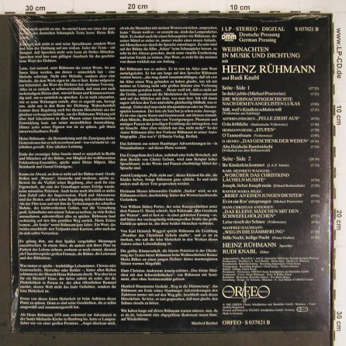 Rühmann,Heinz: Weihnachten mit,in Musik u.Dichtung, Orfeo(S 037821), D, FS-NEU, 1982 - LP - Y9408 - 7,50 Euro