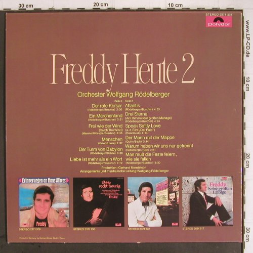 Quinn,Freddy: Freddy Heute 2, Polydor(2371 351), D, 1973 - LP - Y9416 - 6,00 Euro