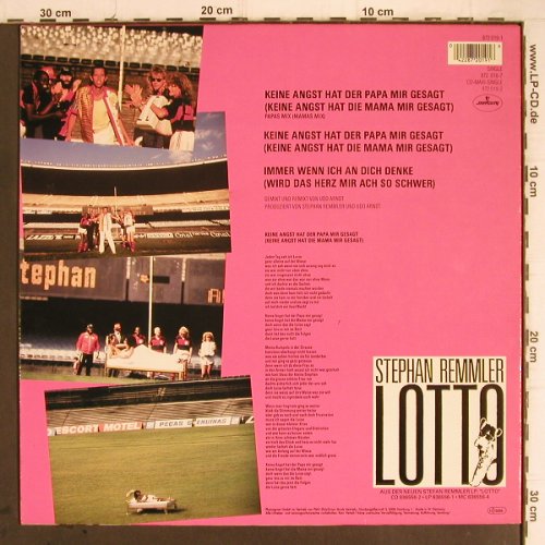 Remmler,Stephan: Keine Angst hat der Papa mir gesagt, Mercury(872 019-1), D *2+1, 1988 - 12inch - Y9427 - 1,00 Euro