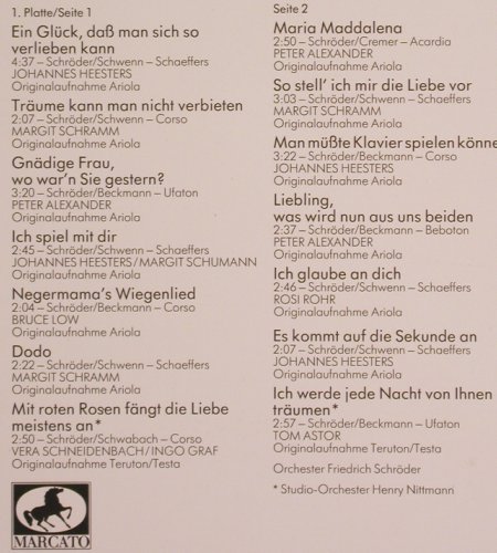 Schröder,Friedrich -V.A.: Ich tanze mit dir i.d.Himmel hinein, Marcato (30 936 9), D, Foc, 1980 Typ: 2LP Best.-Nr.: Y9438 Preis: 7,50 Euro