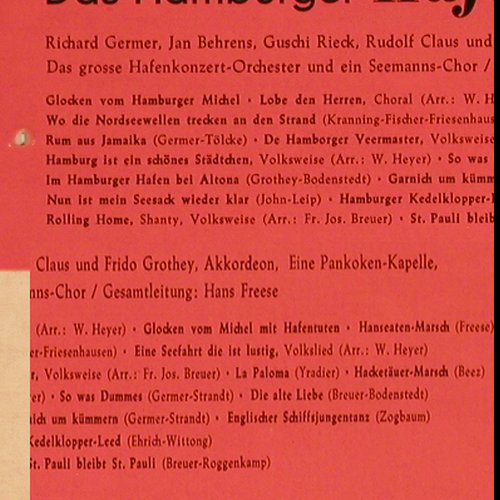 V.A.Das Hamburger Hafenkonzert: Germer,Pankoken...,ltg. Hans Freese, Polydor, co(45 131 LPHE), D (Folge1), 1958 - 10inch - Y9468 - 9,00 Euro