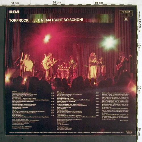 Torfrock: ...Dat Matscht so Schön, RCA (PL 30026), D, 1979 Typ: LP Best.-Nr.: Y9483 Preis: 7,50 Euro