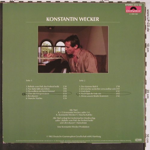 Wecker,Konstantin: Wecker, +Info, woc, Polydor (2372 152), D, 1982 Typ: LP Best.-Nr.: Y952 Preis: 6,00 Euro