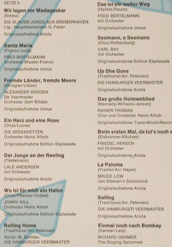 V.A.Schiffe,Mädchen und Matrosen: Bruce Low... Richard Germer,Foc, Marcato (63 065), D, 29 Tr. Typ: 2LP Best.-Nr.: Y9568 Preis: 7,50 Euro