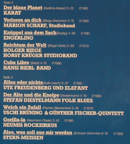 V.A.Rock'n Deutsch Folge 2: Puhdys... Stern-Meissen, Foc, 20Tr., Pool (6.28559 DT), D, 1981 Typ: 2LP Best.-Nr.: Y9571 Preis: 9,00 Euro