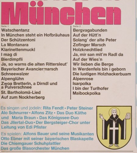 V.A.Schöne Grüsse aus München: Rita Fendt, Peter Steiner...28 Tr., Europa (E 1021), D, 1974 Typ: LP Best.-Nr.: Y9576 Preis: 5,00 Euro