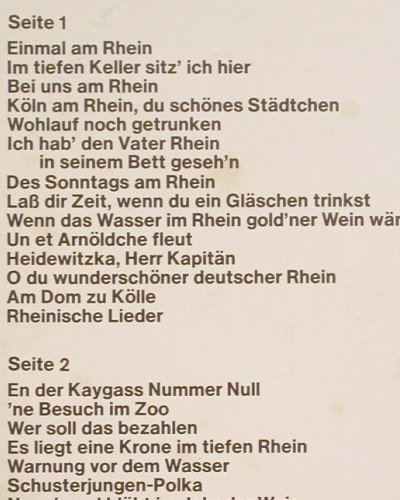 V.A.Schöne Grüsse aus Köln: Jupp Schmitz, L.Sebus..Rheinlandsän, Europa (E 1022), D, 1974 Typ: LP Best.-Nr.: Y9578 Preis: 7,50 Euro