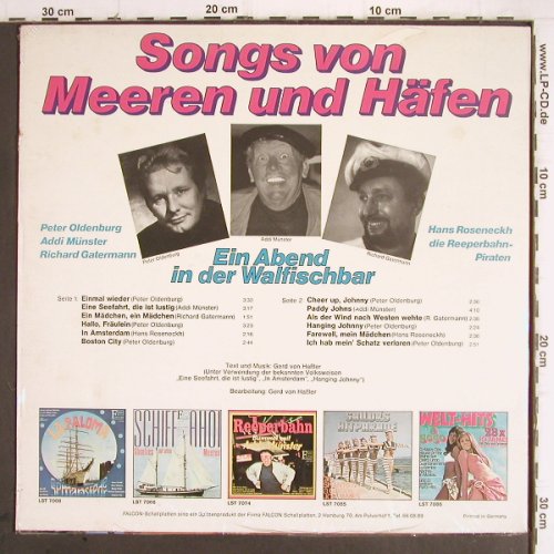V.A.Songs von Meeren u.Häfen: Ein Abend in der Walfischbar, Falcon (LST 7119), D Typ: LP Best.-Nr.: Y9581 Preis: 6,00 Euro