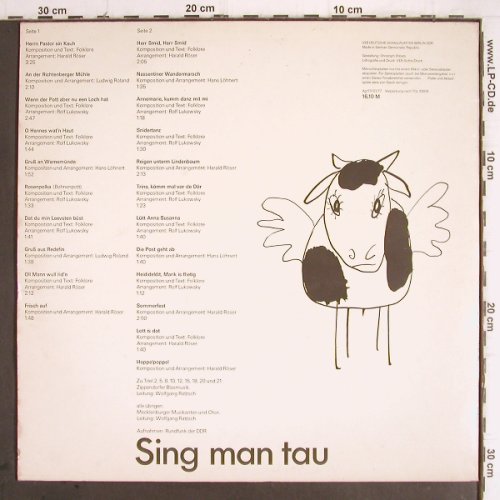 V.A.Sing Man Tau: Mecklenburger Musikanten.., Amiga (Red) (8 55 542), DDR, 1977 Typ: LP Best.-Nr.: Y9582 Preis: 5,00 Euro