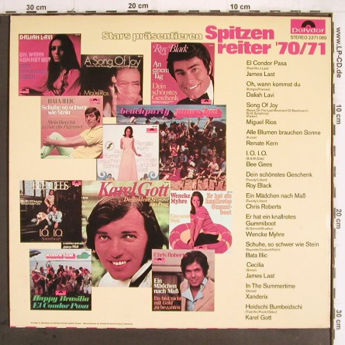 V.A.Spitzenreiter '70/71: James Last ...Karel Gott, 12 Tr., Polydor (2371 089), D, 1970 Typ: LP Best.-Nr.: Y9584 Preis: 4,00 Euro