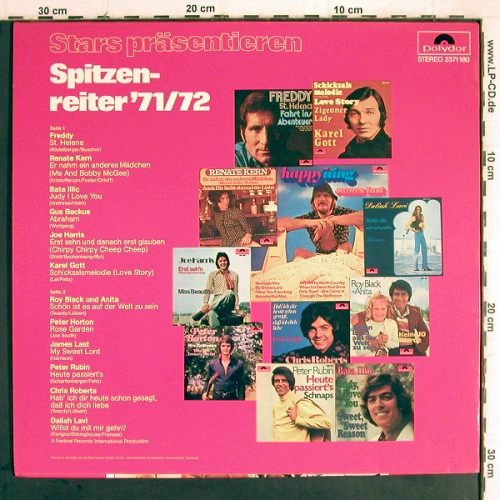 V.A.Spitzenreiter '71/72: Freddy...Daliah Lavi, 12 Tr., Polydor (2371 180), D, 1971 Typ: LP Best.-Nr.: Y9585 Preis: 4,00 Euro